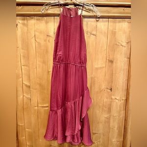 Loft burgundy spaghetti strap dress